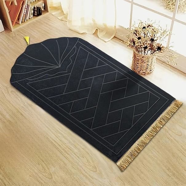 Bärbar bönematta 110 x 65 cm Halkfri hopfällbar bönematta Lätt resematta Lämplig för hem och utomhus svart