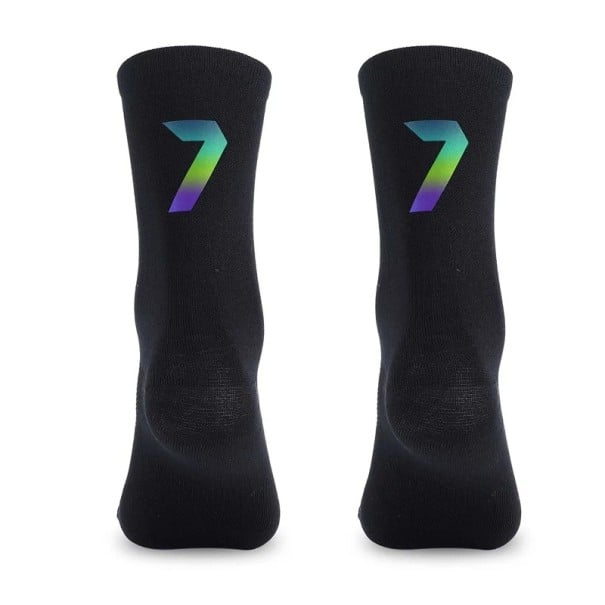 Professionelle schwarze Unisex-Sportsocken EU 39-46 reflektierend Radfahren Outdoor atmungsaktiv Nylon Kniestrümpfe 7