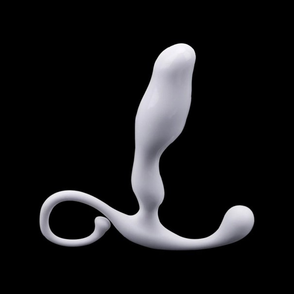 Vit buttplug med realistisk form och praktiskt korkskruvsformat handtag, storlek S, 118 x 28 mm, diskret förpackning 1