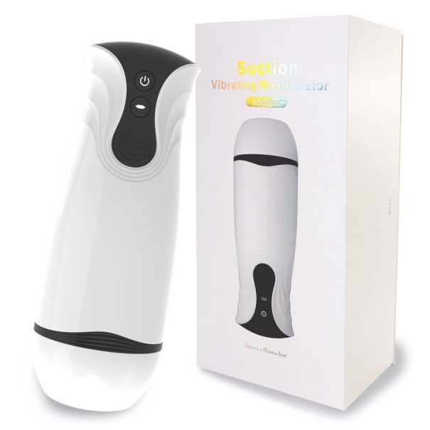 Sug och vibrerande masturbator 22,5 cm med 4 suglägen och 10 vibrationslägen med realistisk insats, USB-laddning, diskret förpackning 1