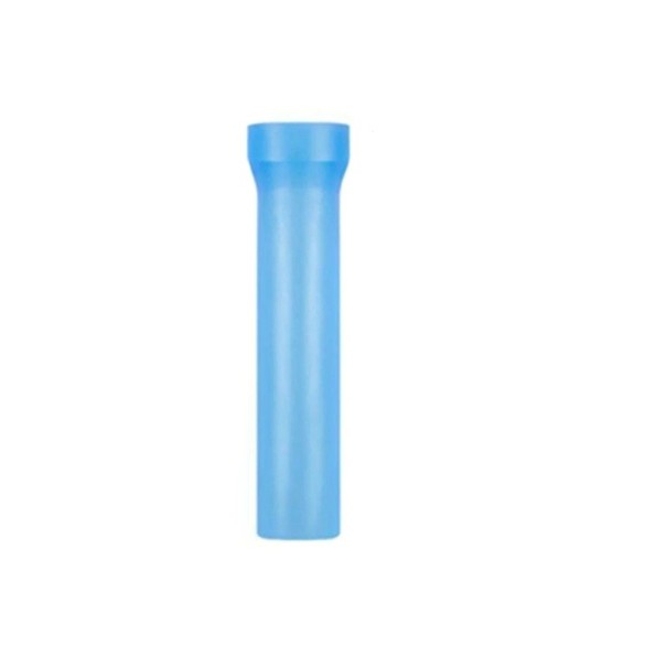 Blå silikonpenishylsa 14,5x2,5 cm för användning med vakuumpump eller förlängare, diskret förpackning 1