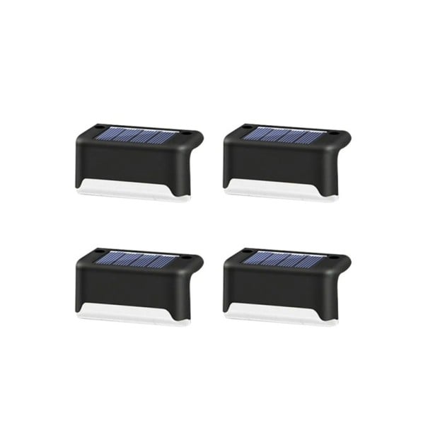 4 ks Solární schodová světla 7,5x5x3,5 cm Studená bílá ABS Vodotěsná venkovní svítidla Zahradní lampa na schody, terasu, balkon, zábradlí 1