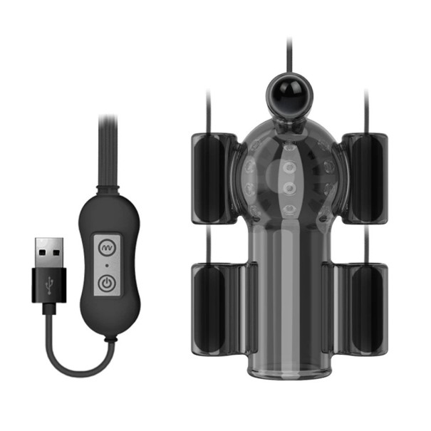 Silikonvibrerande manlig masturbator med 20 vibrationslägen och USB-kontroll 10,5x6 cm diskret förpackning 1