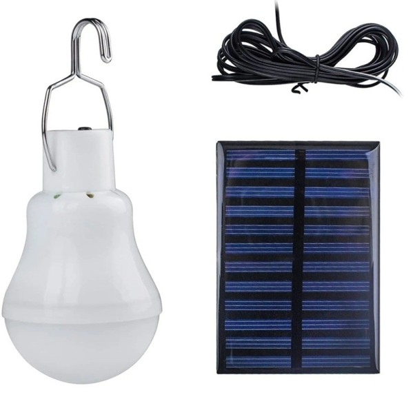 Solcellslampa 7W med USB-laddning Bärbar vattentät hängande glödlampa med solpanel Powerbank för inomhus- och utomhusbruk 1