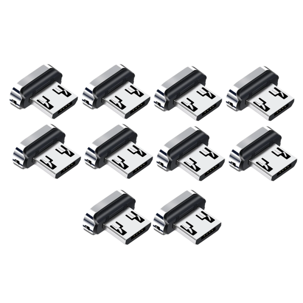 10 st. magnetisk micro-USB-adapter med spets, magnetisk kontakt, ersättningskontakt för kablar, 3A QC 3.0 snabbladdning 1
