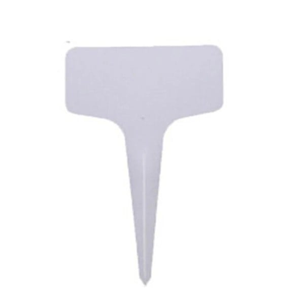 Ensemble de 100 étiquettes blanches en plastique pour plantes 10 cm en forme de T Étiquettes descriptibles pour semis et pots de fleurs 1