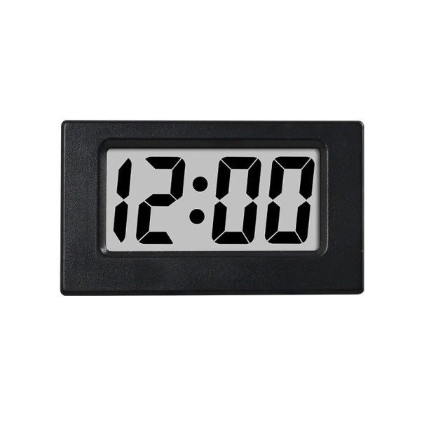 Mini digital bordsklocka 5,9 x 3,5 x 3,2 cm Tid och datum 12-timmarsläge Bärbart format Strömförsörjning LR1130-batteri Ingår i paketet svart