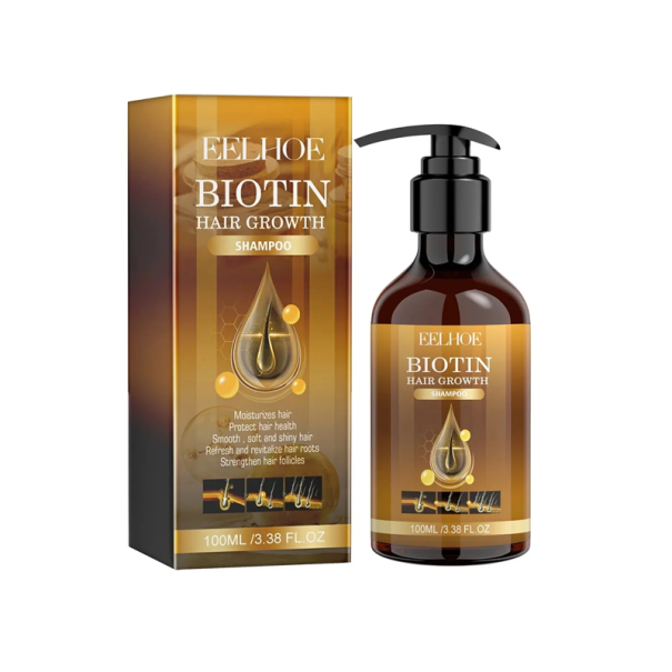 Biotin hårschampo 100 ml Hårförtjockning Skadereparation Återfuktning Näring för hårbotten Rotregenerering Hälsosam hårvård 1