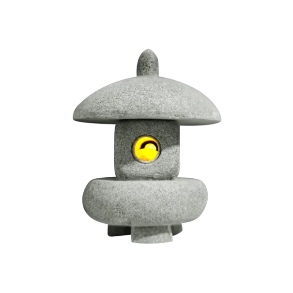 Utomhusstaty med LED-ljus 6,4 x 8 cm Trädgårdsdekoration Sandstensmaterial Varmt vitt ljus Hållbar LED-figur för utomhusbruk 1