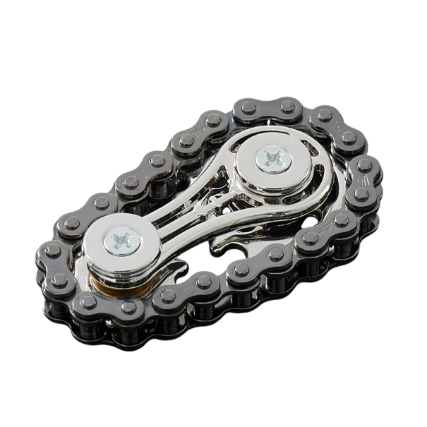 Metalowy Fidget Spinner z kołami zębatymi Koło zamachowe Fingerpink Gyro Antystresowa zabawka EDC Spinner Łańcuch Koło Zestaw czarny