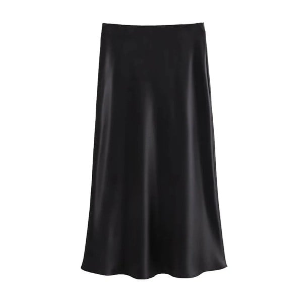 Falda midi elegante ajustada de cintura alta para mujer Falda tubo elegante para el trabajo y la fiesta Moda de oficina Otoño Primavera negro XS