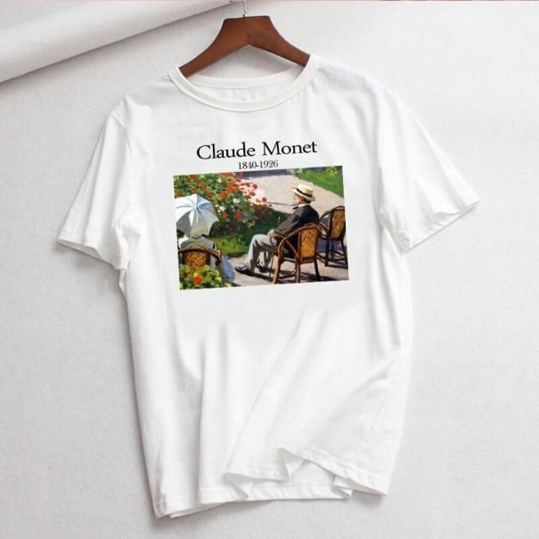 Vit T-shirt för kvinnor med tryck B251 L 17