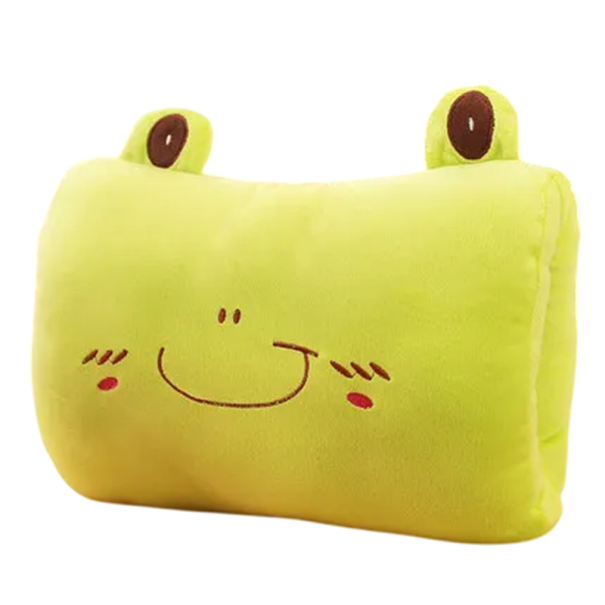Kudde med hål för handen 32 x 21,5 cm Grön bekväm grodformad kudde Ergonomisk kudde för sömn och avkoppling Sött grodmotiv 1