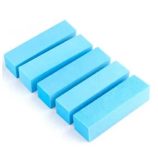 Ensemble de 5 blocs de polissage colorés pour manucure et pédicure bleu