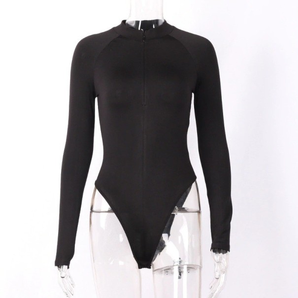 Body de manga larga para mujer B677 negro M