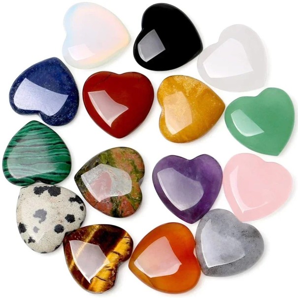 Set med 10 naturliga kristaller Rosenkvarts Hjärta Heminredning Chakrastenar Reiki Healing mineraler Färgglada ädelstenar 1