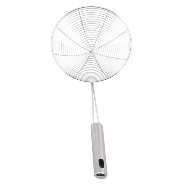 Oval rostfri skimmer 35x15cm finmaskigt filter för fritering, sil för köksolja och matlagning 1