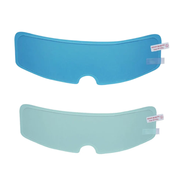 Set med 2 transparenta hjälmfilmer 24,5x6,6 cm Regn- och imskyddande säkerhetsvisirdekaler Motorcykeltillbehör Unisex 1