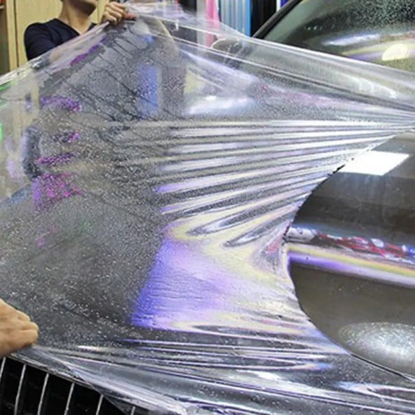 Ochranná fólie na auto PVC průhledná 30x300 cm Samolepicí fólie s lesklým efektem Opravitelná ochrana proti poškrábání 1