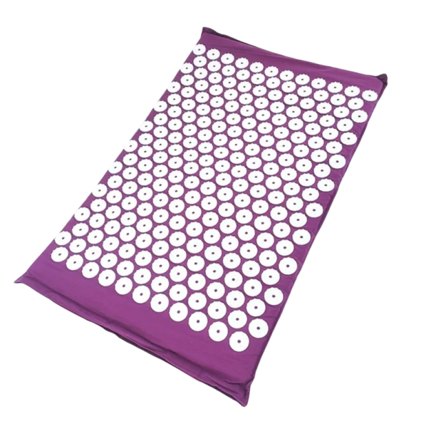 Yogamassagemat met grote acupressuurpunten voor nek, rug en voeten. Ontspanningsmat voor thuismassage en meditatie.