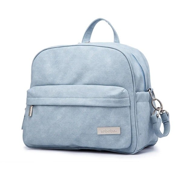 Snygg skötväska för blöjor 35x29x15 cm PU-material Vattentät multifunktionell skötväska för mammor Praktisk organisatör för resor blå