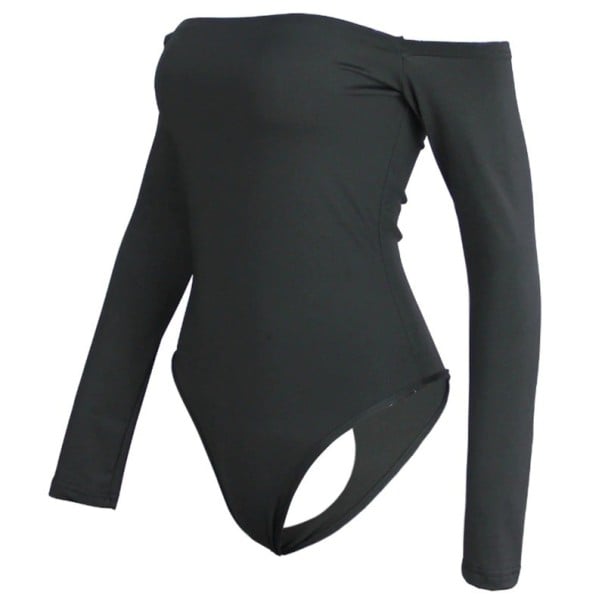Body de mujer con hombros descubiertos B780 negro L