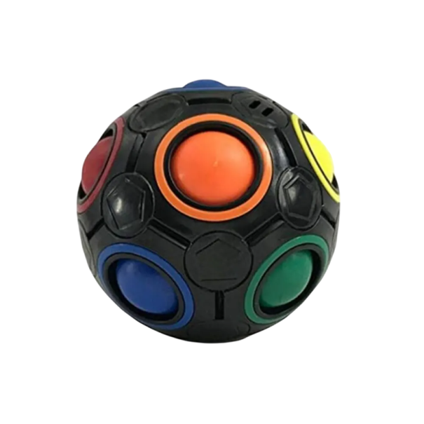 Antistress-pusselboll 7 cm regnbågsfärgmatchande stresslindringsleksak färgglad logikboll ABS-material avslappning svart