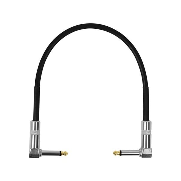 Guitar Patchkabel 50 cm med metalhovedstik 6,3 mm retvinklet patchkabel effektpedaler sort guitartilbehør 1