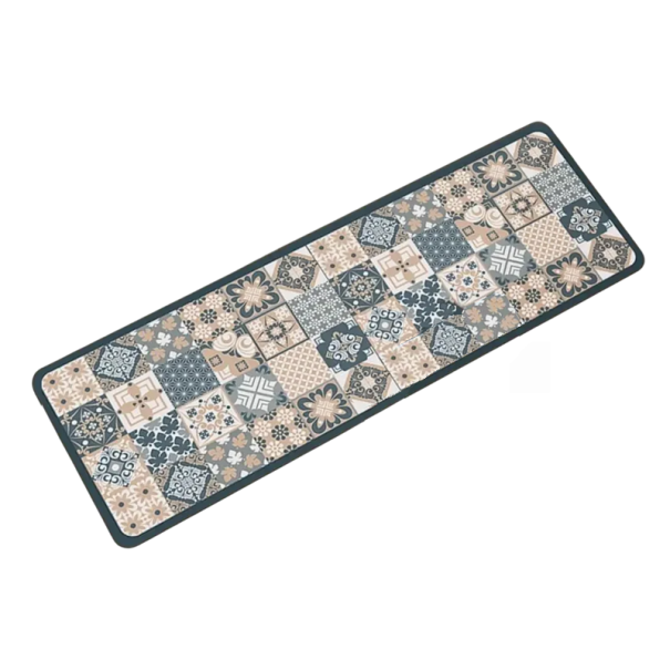 Halkfri matta 50x160 cm Retromönster Kökslöpare Lång matta för hallen Badrumsdörrmatta Mjuk absorberande matta för lägenheten 1