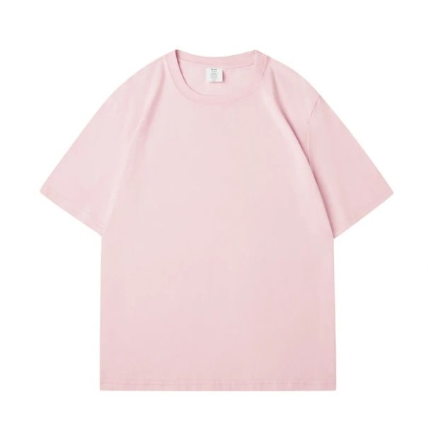 Avslappnad kortärmad T-shirt Överdimensionerad modell Enkel design Mjukt bomullsmaterial Bekväm T-shirt för vardagsbruk rosa 3XL
