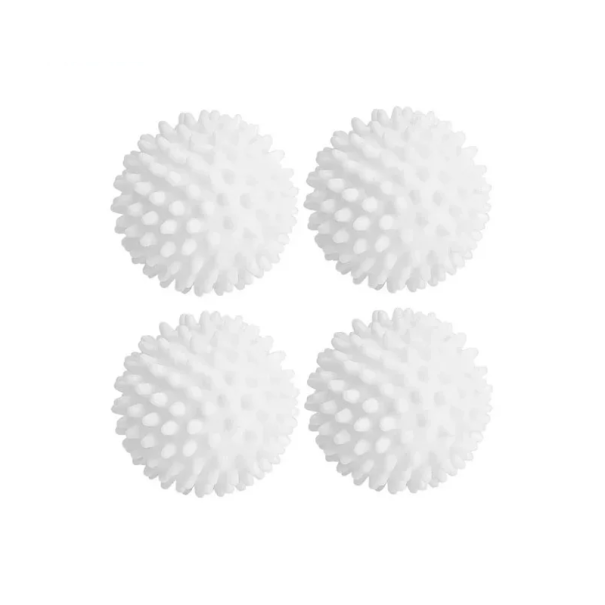 Lot de 4 balles de sèche-linge blanches 6 cm Balles réutilisables à picots Adoucissant Alternative écologique à l’adoucissant 1
