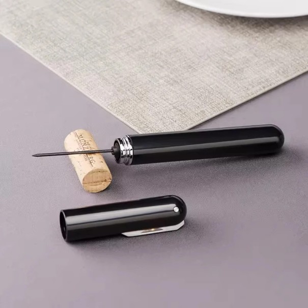 2-in-1-Weinkorkenzieher mit integriertem Kapselschneider Eleganter Öffner mit Nadel zum einfachen Entfernen des Korkens Sichere und praktische Anwendung