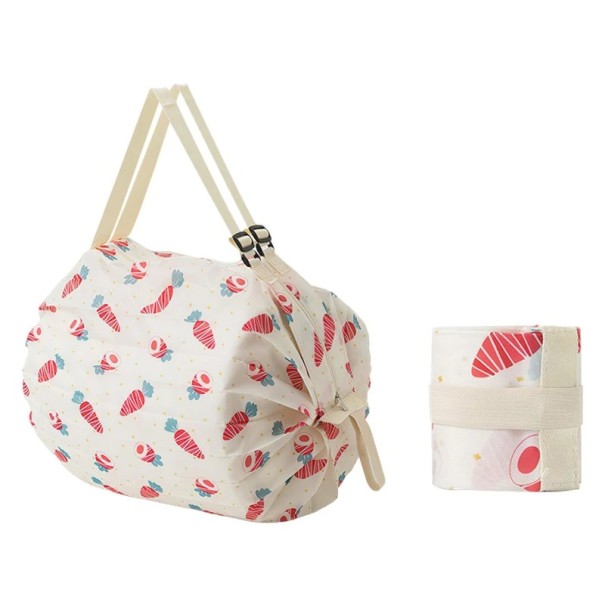 Hopfällbar shoppingkasse 40 x 40 cm tillverkad av nylon Slitstark kasse med grönsaksmotiv Hopfällbar kasse med hög lastkapacitet 20 kg Kapacitet 48–64 1