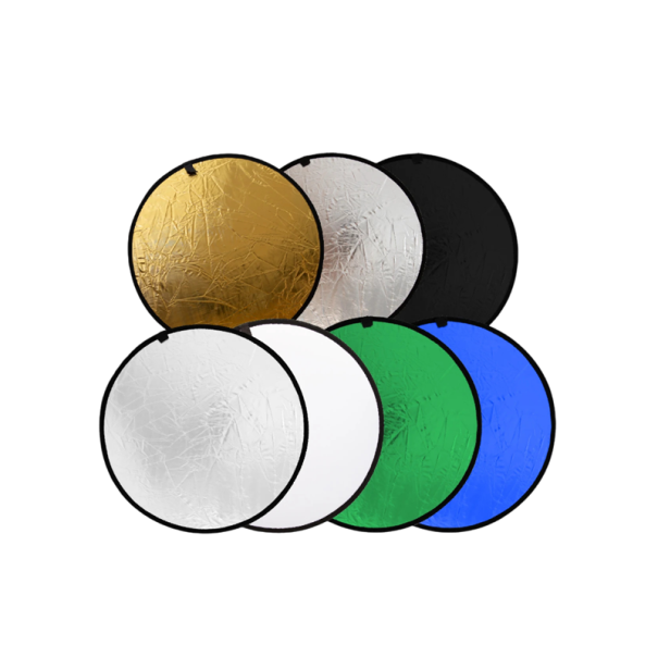 Hopfällbar rund fotoreflektor 7in1 110cm bärbar multidiffusor med väska Fotostudio Porträtt Produkter Video Keying Bakgrund 1