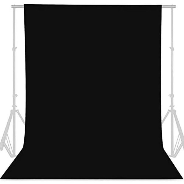 Fotografisk bakgrund 100x150 cm 100 % polyester bomull enfärgad duk grön vit svart Chromakey Studio streamingfotografering svart