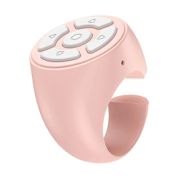 Bluetooth-fingerfjärrkontroll för Android och iOS 5 knappar Trådlös styrning av musik, videor, kameror Räckvidd 10 m Lägesbrytare rosa