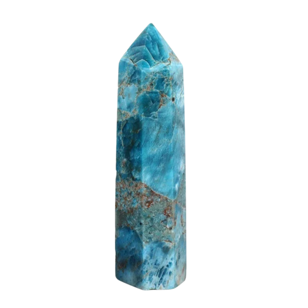 Naturlig blå apatitkristall Höjd 5–6 cm Diameter 1,5–2 cm Mineralsten Dekoration Meditation Samlarsten 30 g 1