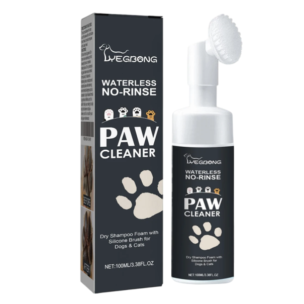Reinigungs-Schaum für die Pfoten von Hunden und Katzen 100 ml mit Pumpe und Silikonbürste Sanfte Pflege ohne Abspülen Entfernung von Schmutz