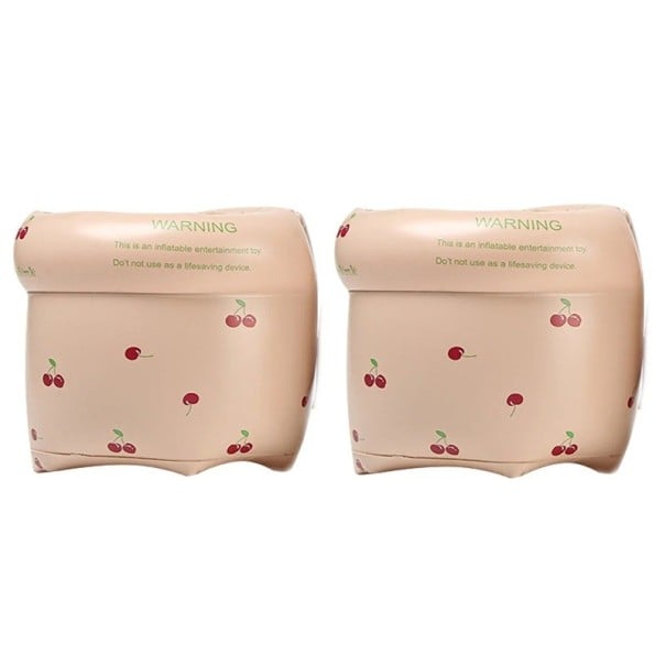 Barnens uppblåsbara ärmar PVC 17 x 18 cm Beige simflyt med körsbärsmotiv Simring bojar armband för barn och vuxna 1
