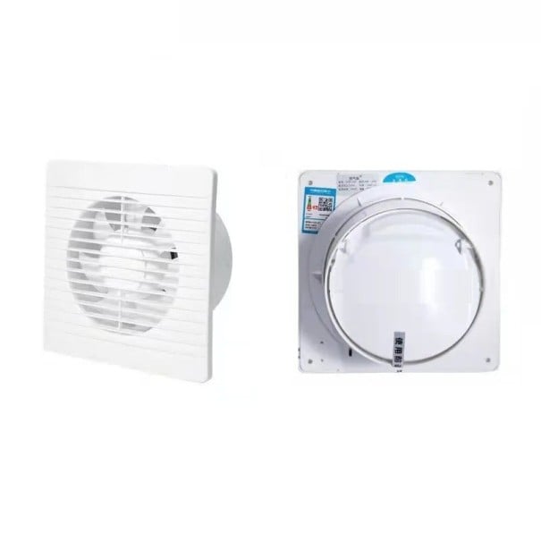Závěsný nástěnný ventilátor 220V Bílý 18 W 180 m³/h Tichý odsávací ventilátor WC Koupelna Kuchyň Okno EU zástrčka 150x150x100x80 mm 1