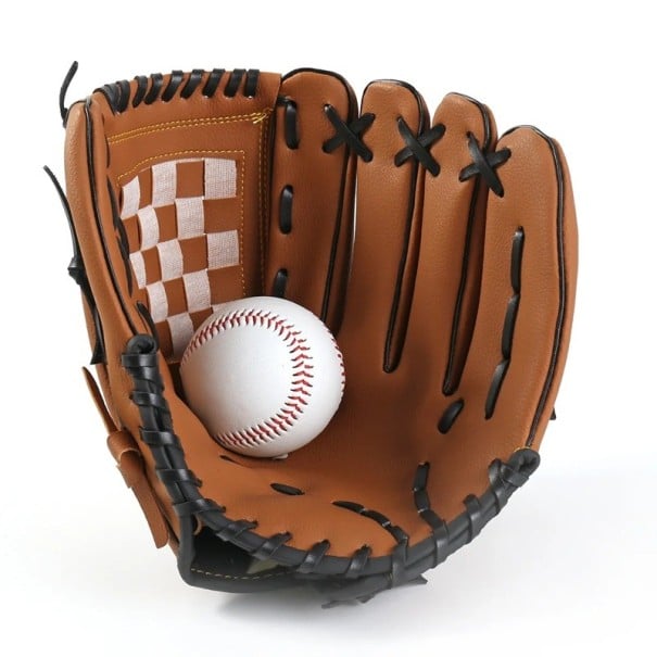 PU-basebollhandske softball 9,5 tum 24x16 cm Vänster hand Träningshandske för barn och vuxna Camping Sportövningar 1