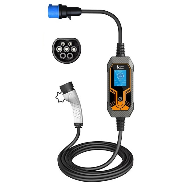 Bärbar laddare för elbilar feyree 7 kW EVSE Wallbox Typ 2 16A 5 m kabel Laddningsbox med adapter J1772 för bilar 1