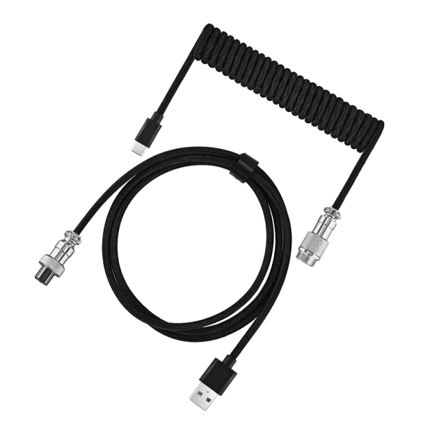 USB-C na USB-A kábel 3m s aviator konektorom pre mechanickú klávesnicu Odpojiteľný dizajn Odolný opletený vodič Herné príslušenstvo čierna