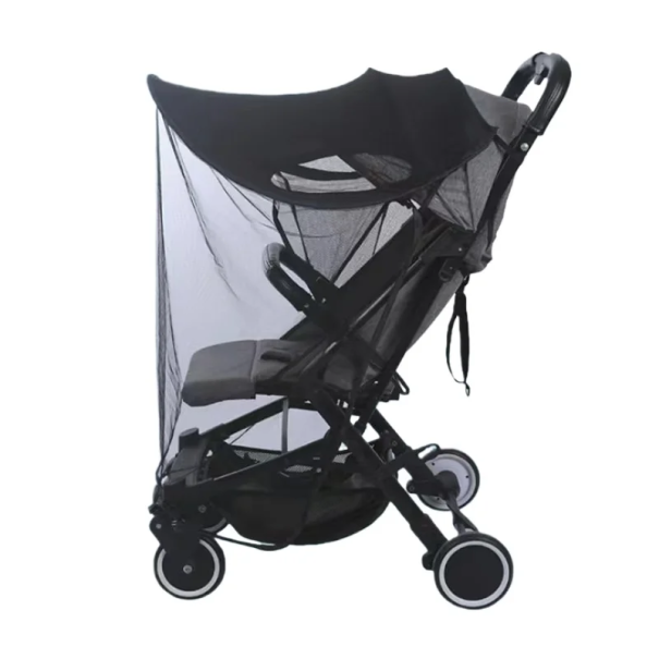 Schwarze atmungsaktive Sonnenblende für den Kinderwagen mit Insektenschutznetz Universeller Schutz gegen Sonne und Mücken für Kinderwagen