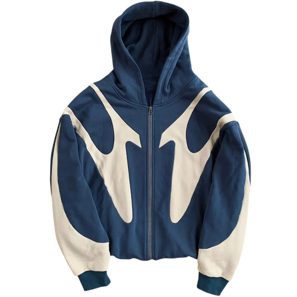 Sweat à capuche zippé pour femmes Motif simple Sweat moderne en polyester doux Style décontracté confortable en différentes couleurs bleu M