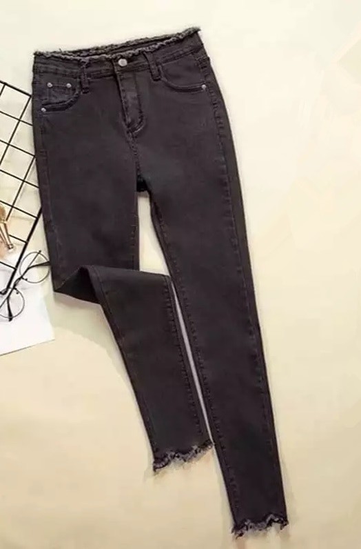 Donnajeans för kvinnor mörkgrå S