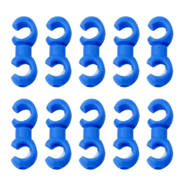 10er Set Drehclips für Schaltzüge 19,4x4x4 mm Kabel- und Schlauchführungen Schaltwerkschnallen Mountainbike Fahrradzubehör blau