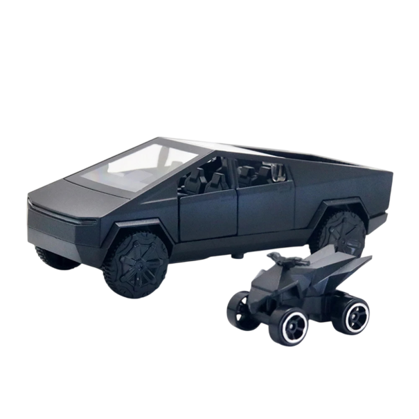 Metal Pickup Truck Model with Four-Wheel Drive Realistic Miniature of a Passenger Car black