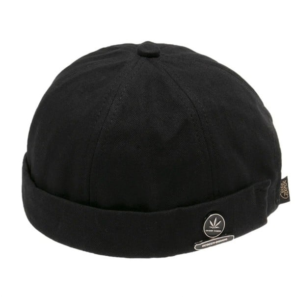Gorra de pana unisex sin visera de algodón Sombrero dockers retro ajustable Gorra cúpula de hip hop streetwear Estilo de moda casual negro