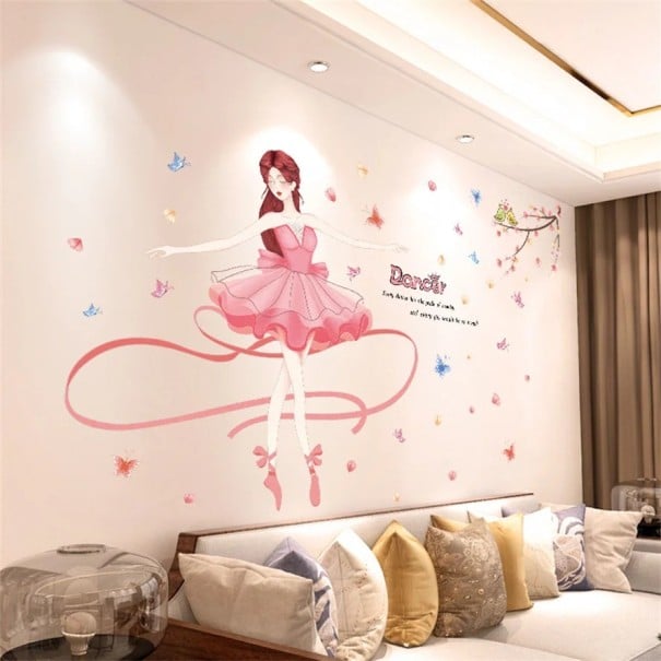 Calcomanías de pared 50 x 70 cm Bailarina danzante Al desplegarse aproximadamente 120 x 120 cm Elegantes calcomanías decorativas para habitaciones 1